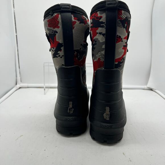 Bogs Boots Kids Youth 12 Neo Classic Camouflage Winter Snow Red Gray - Picture 6 of 9